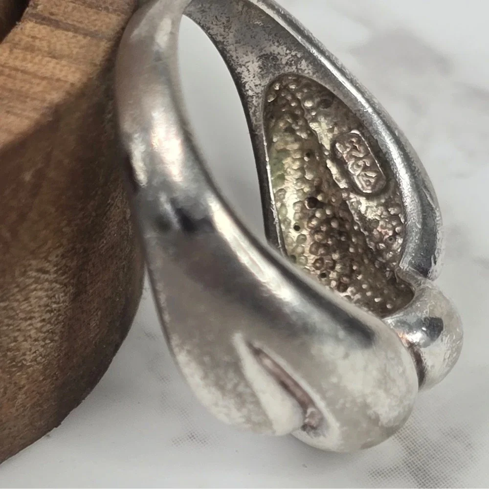 Vintage Sterling Silver 925 Twisted Bypass Ring Size 7 Statement 5.3g